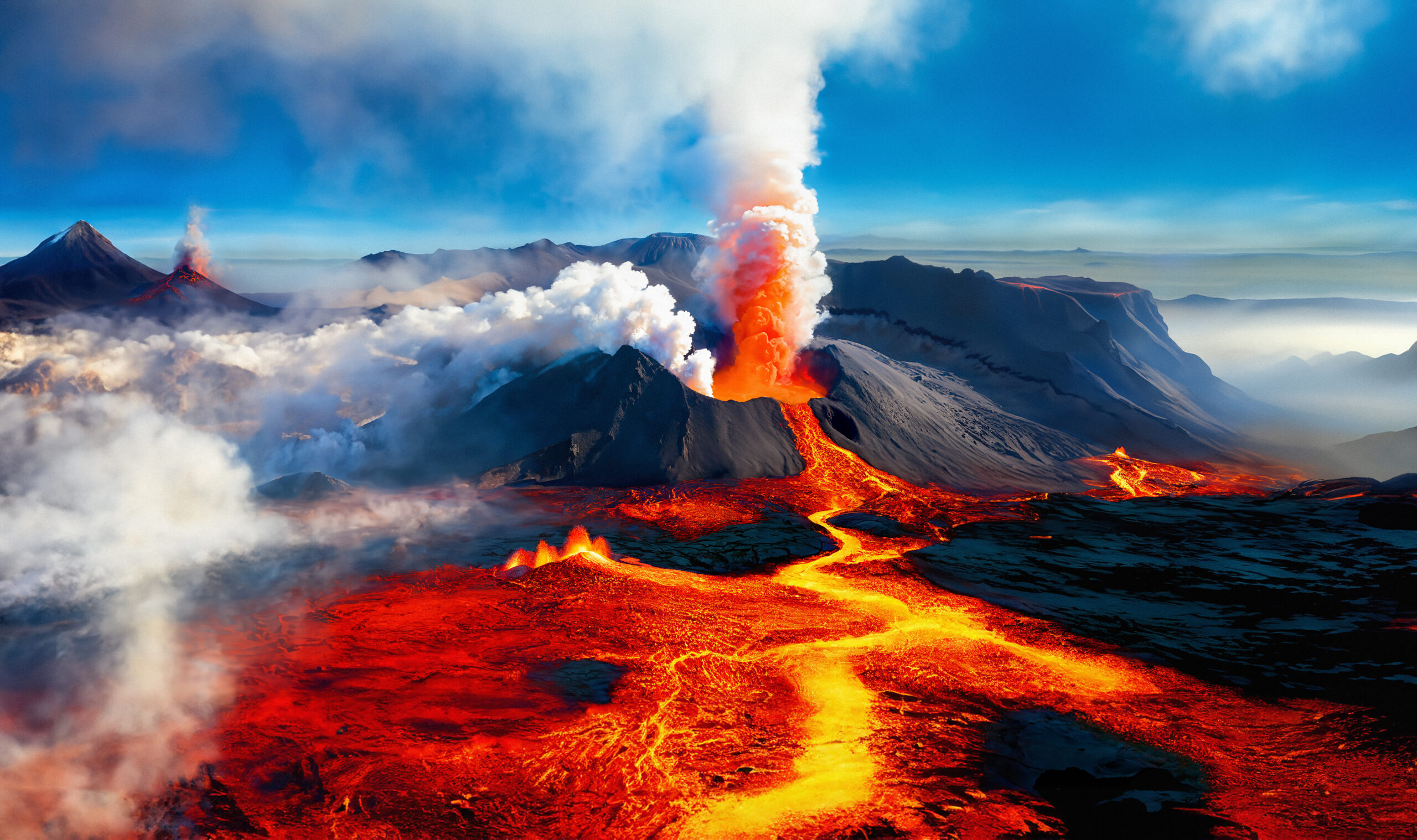 volcanic eruption volcanic landscape